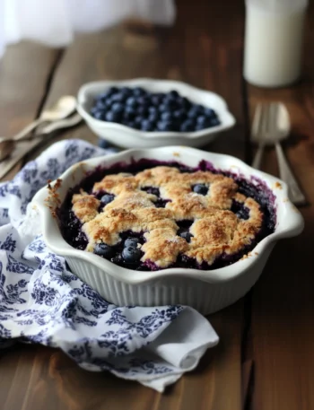 Blueberry cobbler with frozen blueberries