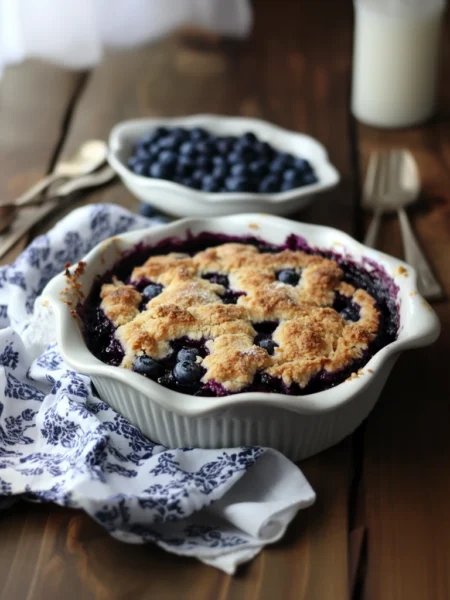Blueberry cobbler with frozen blueberries