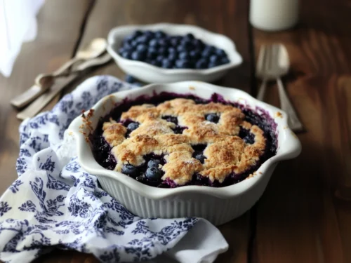 Blueberry cobbler with frozen blueberries